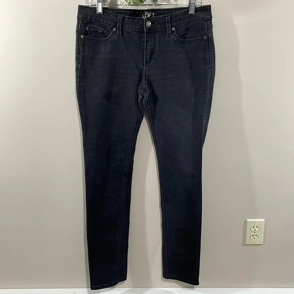 LOFT Modern Skinny Denim Jeans Black Wash 30 / 10 - Picture 1 of 15